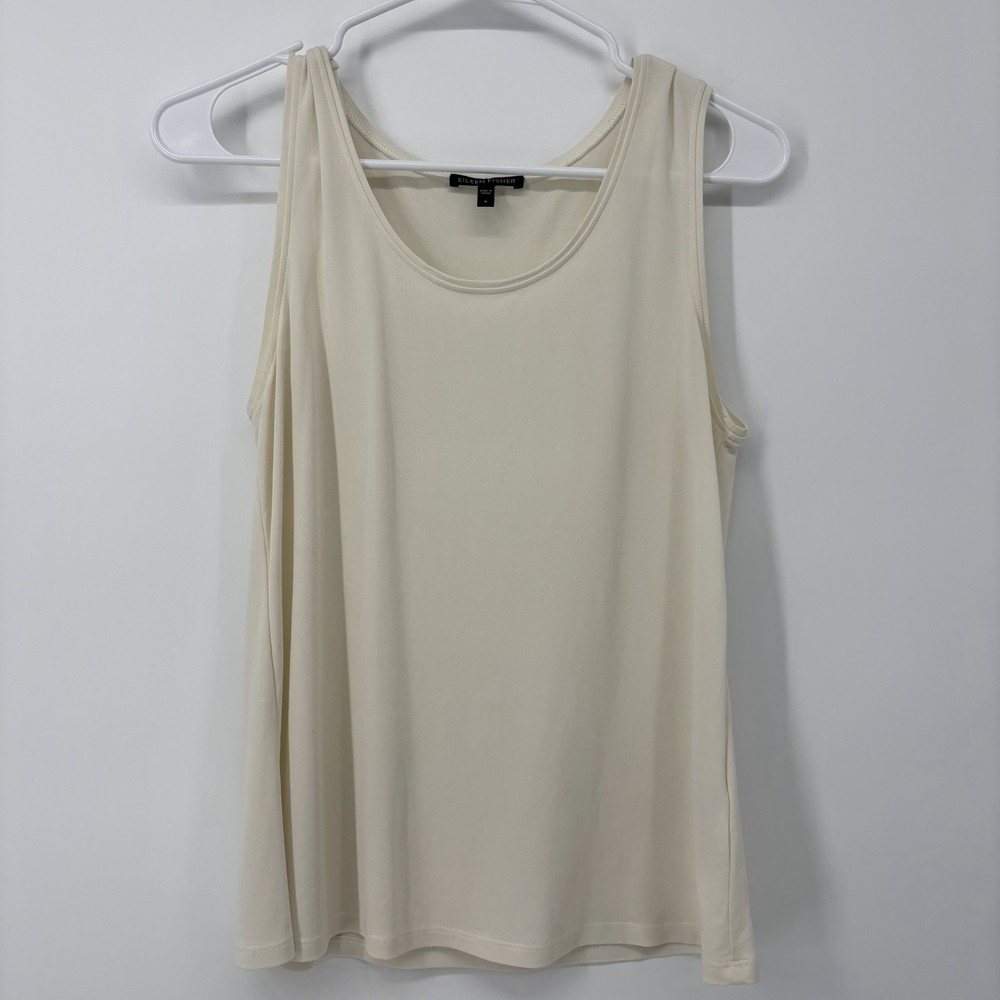 Eileen Fisher Silk Tank Top Sleeveless Casual Blouse Ivory Cream Womens Small