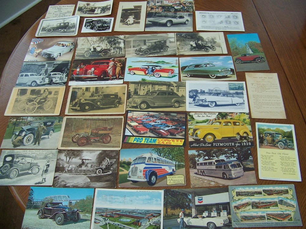 Transportation Auto Bus Lot 35 Cards Photos Advertising Early 1900's and Up