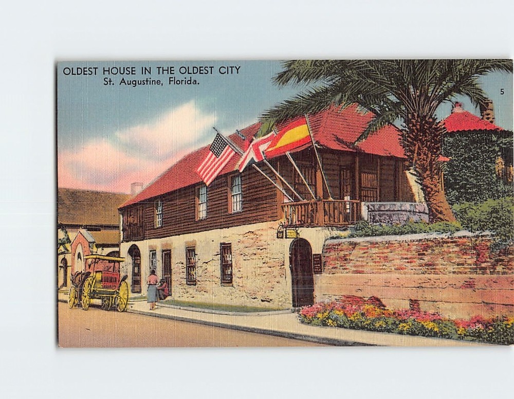 Postcard Oldest House in the Oldest City St. Augustine Florida USA