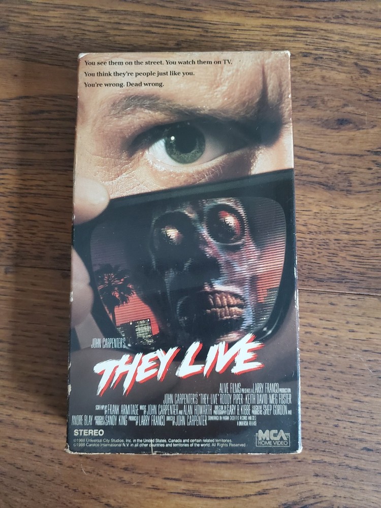 They Live 1989 MCA Original VHS John Carpenter Rowdy Roddy Piper Horror Tested