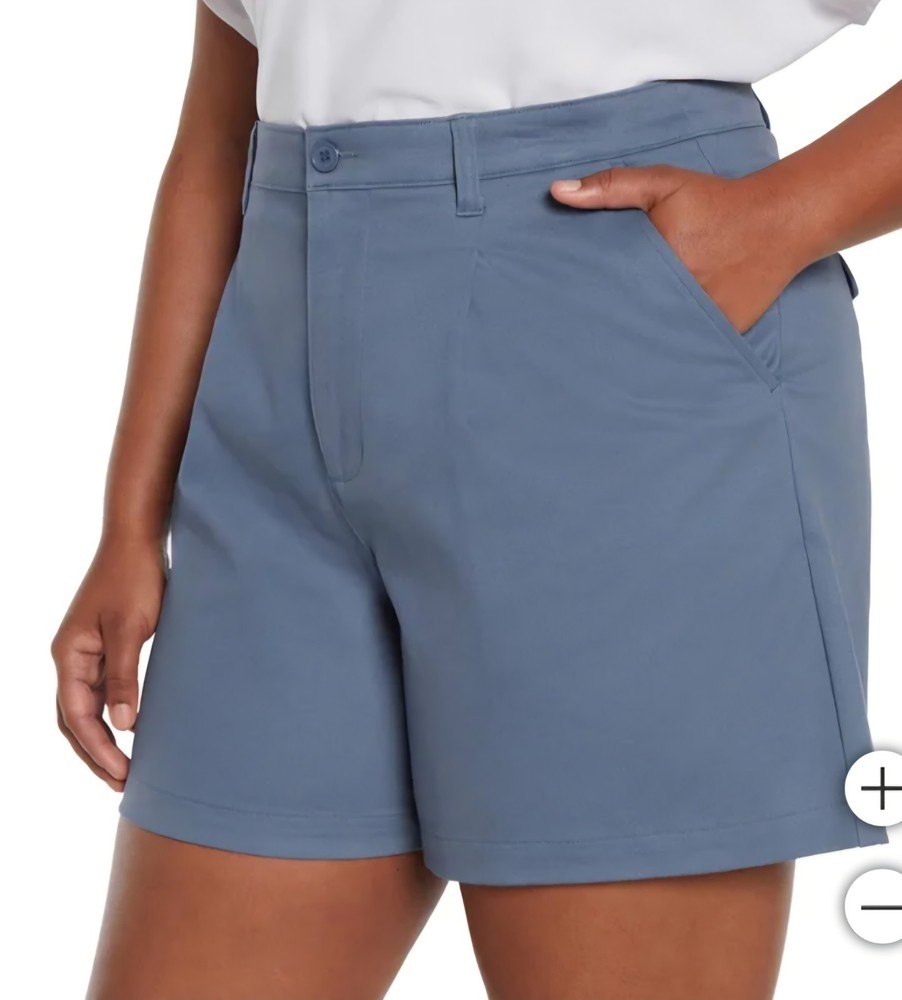 Banana Republic Womens Shorts Pleated Front Short 5.5 Inseam  Size 14 Blue W1
