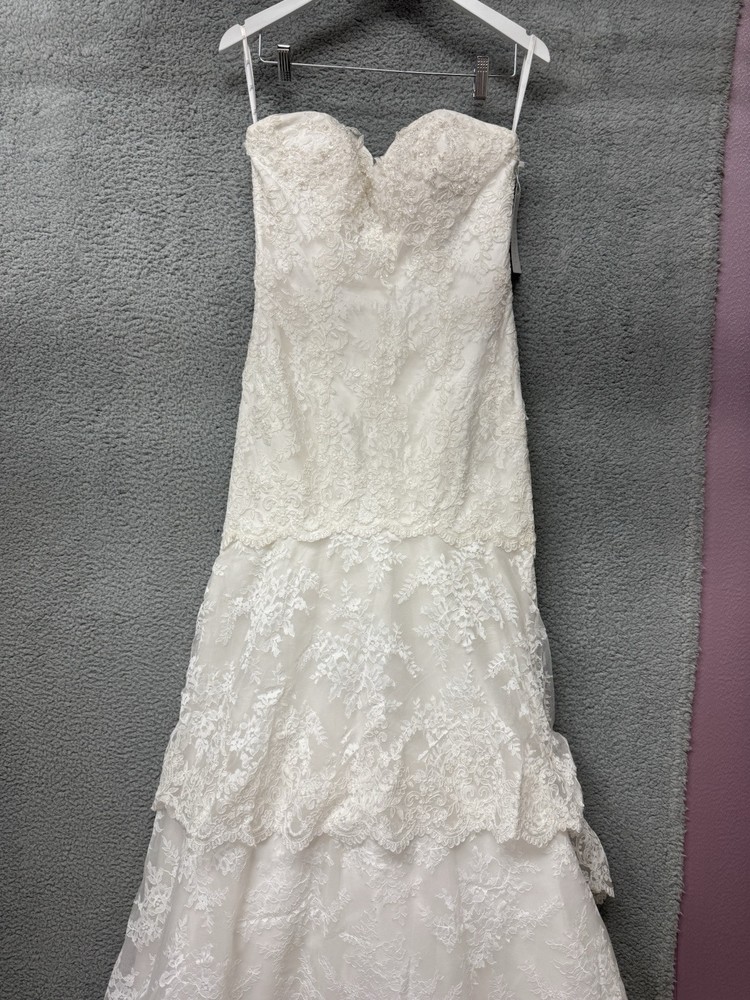 Emily Hart Women's Size 10 White Embroidered Mesh Wedding Dress NWT