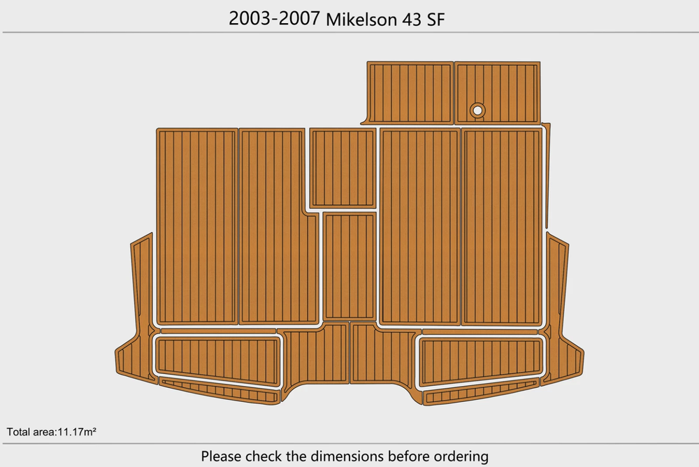 2003 Mikelson 43 SF Cockpit Marine Boat EVA Pad Foam Teak Deck Faux Flooring Mat
