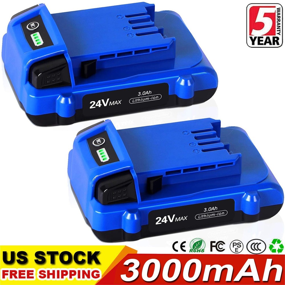 2x 3.0Ah Lithium Battery For 24V Max Tool KB624-03 KB524-03 KB424-03 1051230