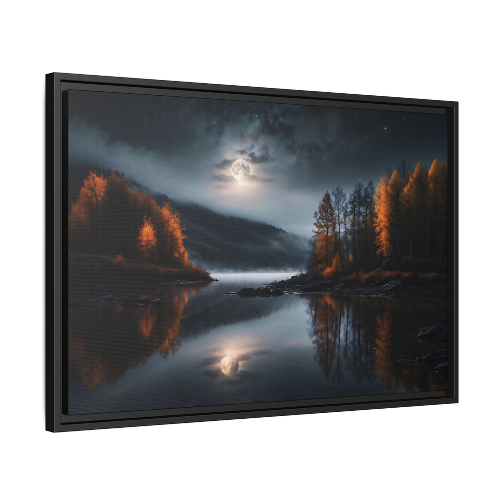 Cinematic Mountain Lake Landscape Framed Canvas Art for Home Decor