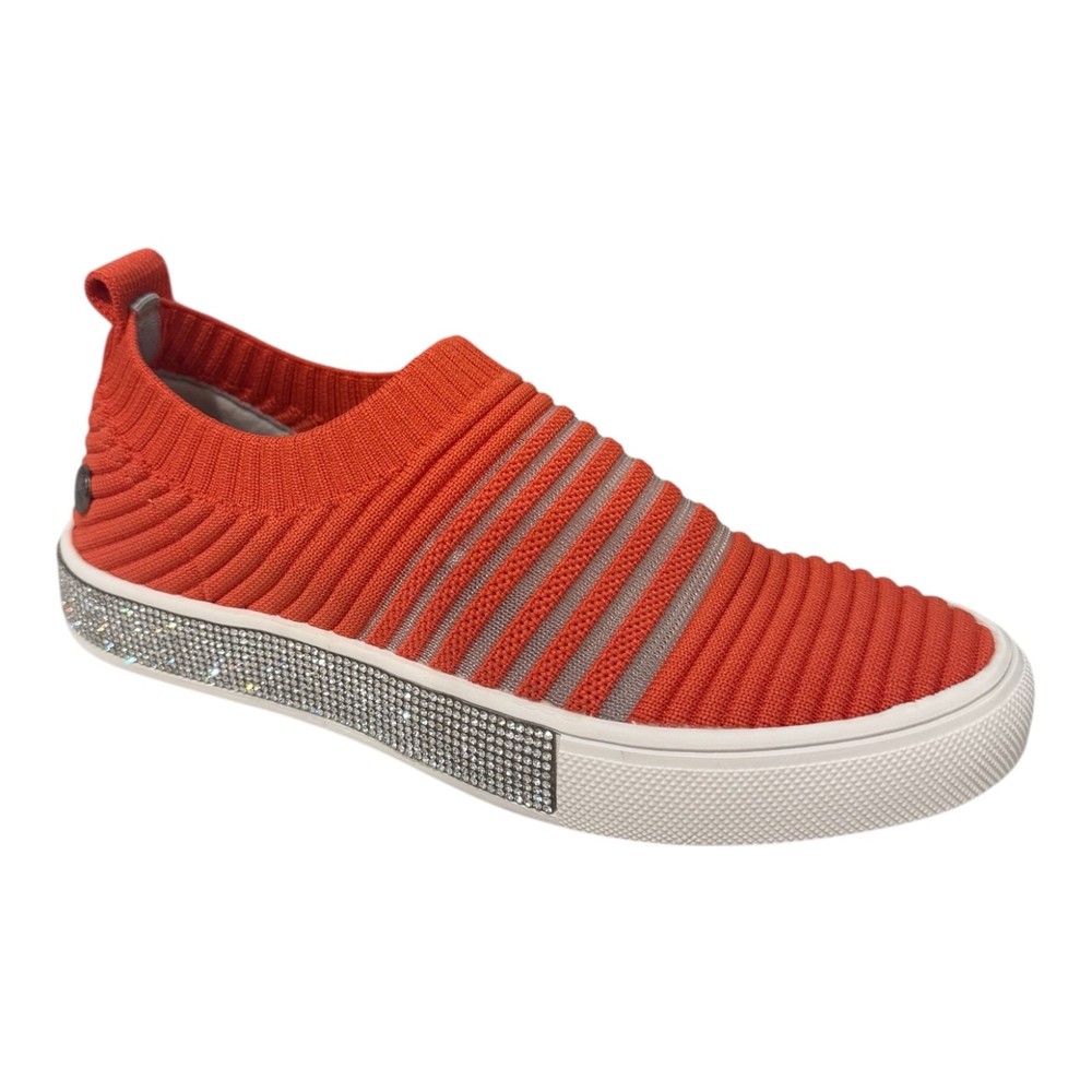 Bernie Mev Iris Slip-On Sneaker, Nectarine Orange, Rhinestone Sole | NWB.
