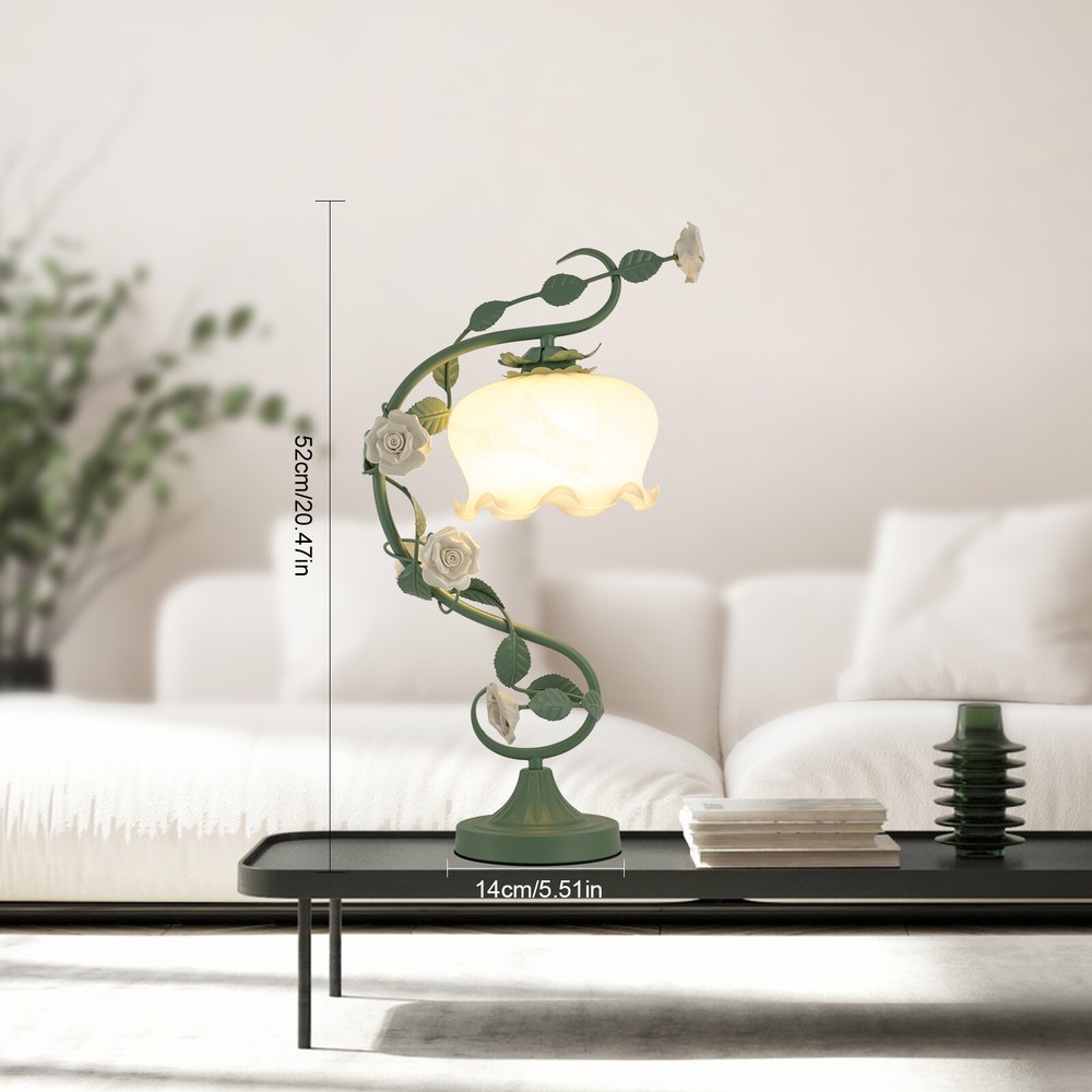 Rose Table Lamps Atmosphere Nightstand Bedroom Light Ornament Desk Lamp E26x1