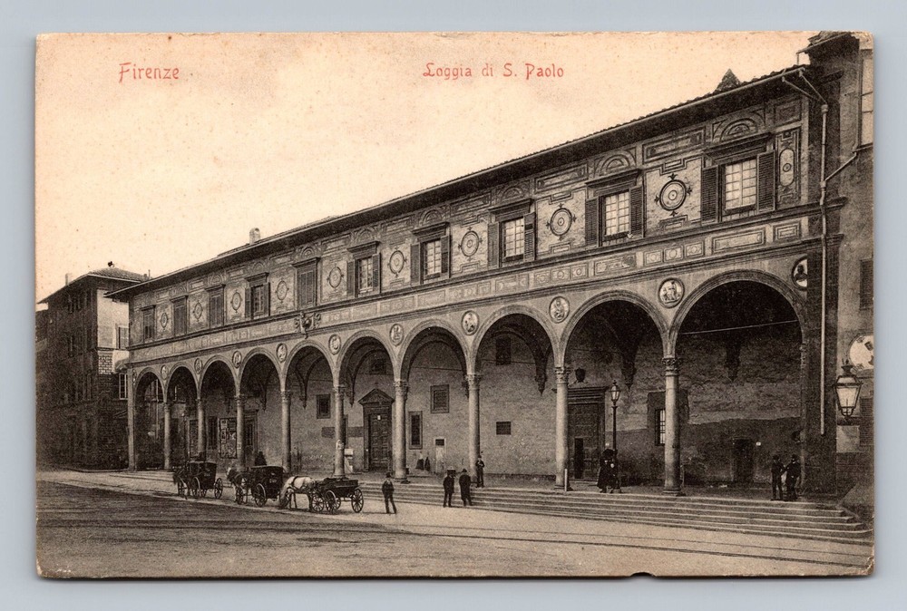Italy- Florence Open Porch Of San Paolo Souvenir Postal PC Old Vintage Postcard