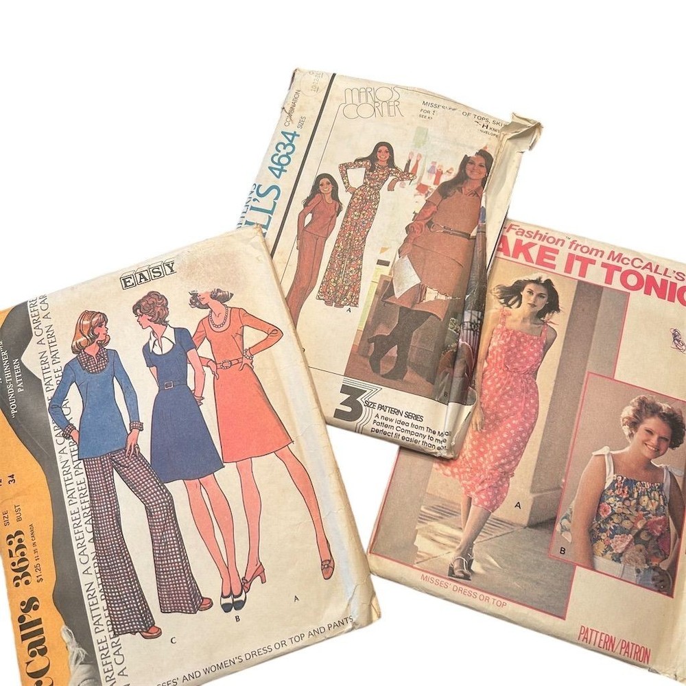 Vintage 1970s McCall's Sewing Pattern Collection Cut/Uncut Retro Lot