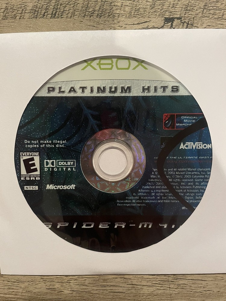 Spider-Man [Platinum Hits] Loose Disc (Microsoft Xbox, 2003)