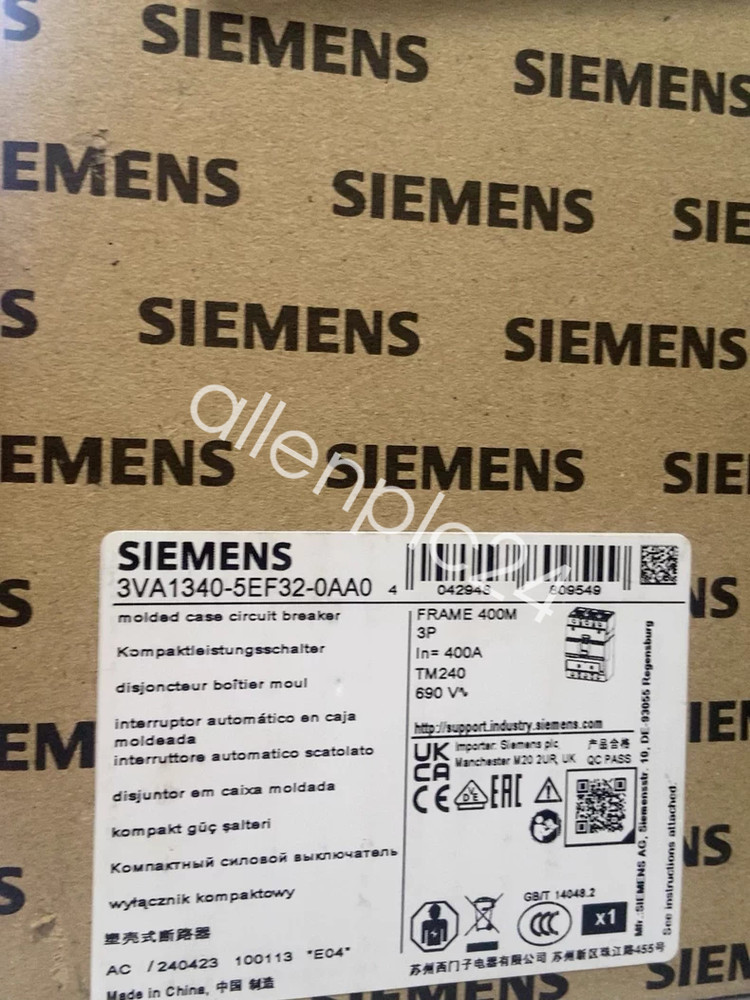 3VA1340-5EF32-0AA0 Siemens molded case circuit breaker FedEx or DHL