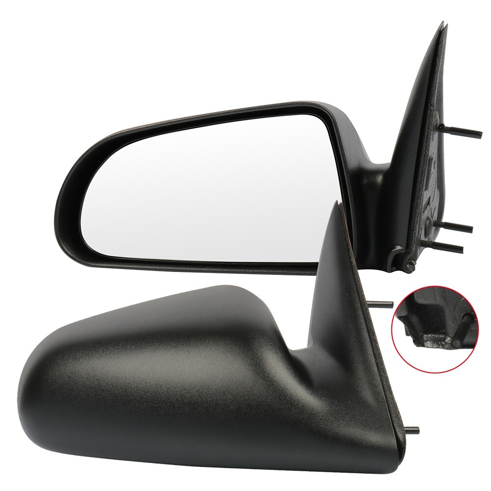 For 2005-2011 Dodge Mitsubishi Black Manual Left + Right Side View Mirrors Pair