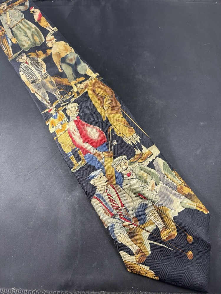 TANGO Golf Tie by Max Raab Americana Series FORE! Made In USA 100% Silk