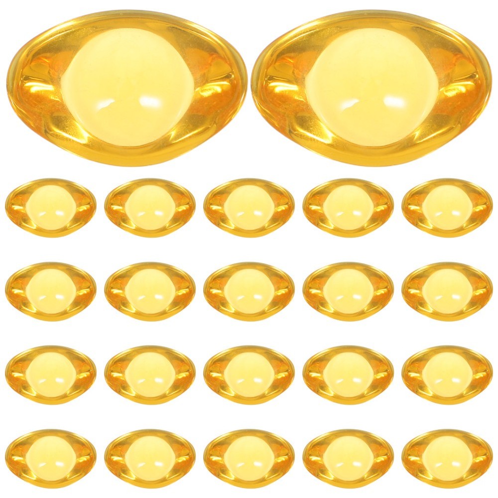 30PCS Chinese Ingot: Crystal Yuan Bao Statue Wealth Yuan Bao Model Yellow Ingot