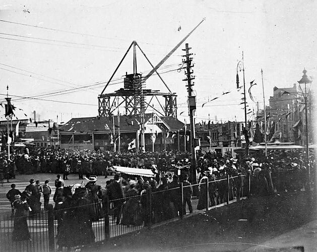 Melbourne Victoria 1913 Construction of Flinders St Railway Station OLD PHOTO