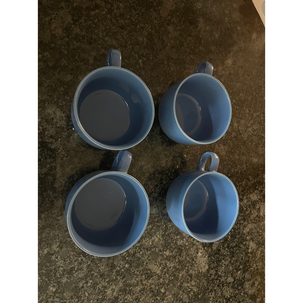 Set of 4 vintage RS Japan 8oz Ceramic coffee mugs Tea Cups Blue