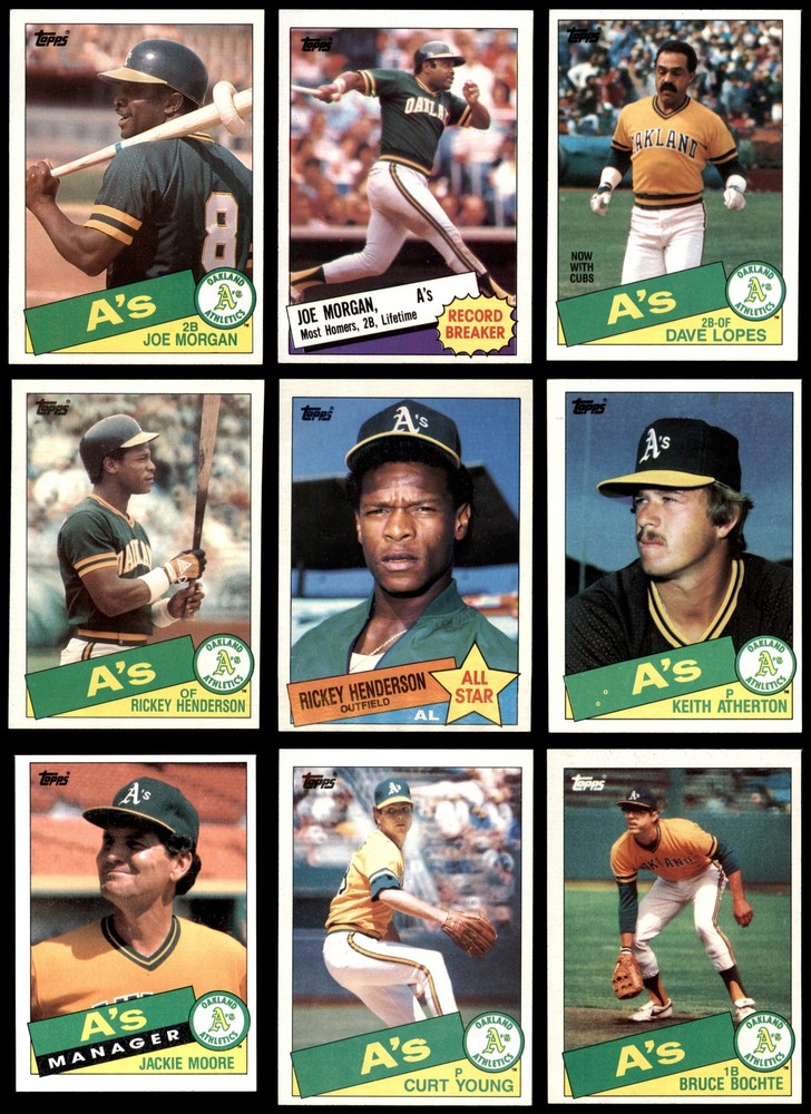 1985 Topps Oakland Athletics Team Set 6.5 - EX/MT+ 6529805