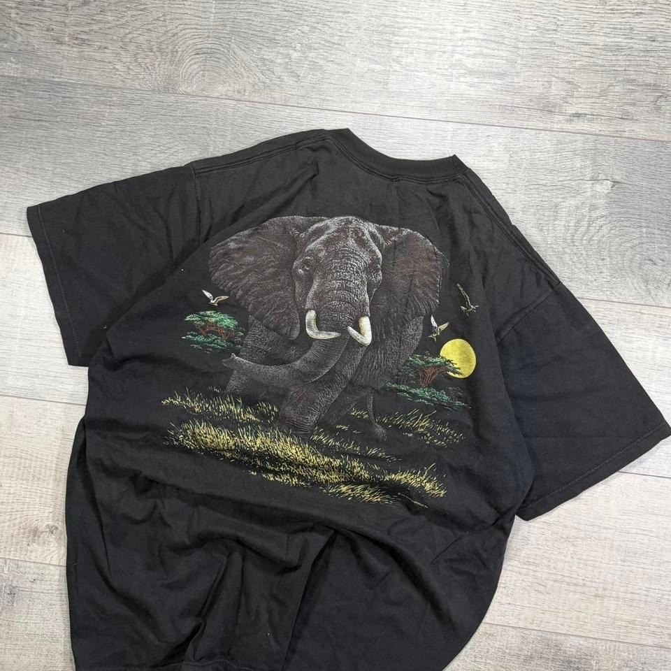 Vintage 90s faded elephant nature wildlife say it's wild graphic T-shirt Size XL