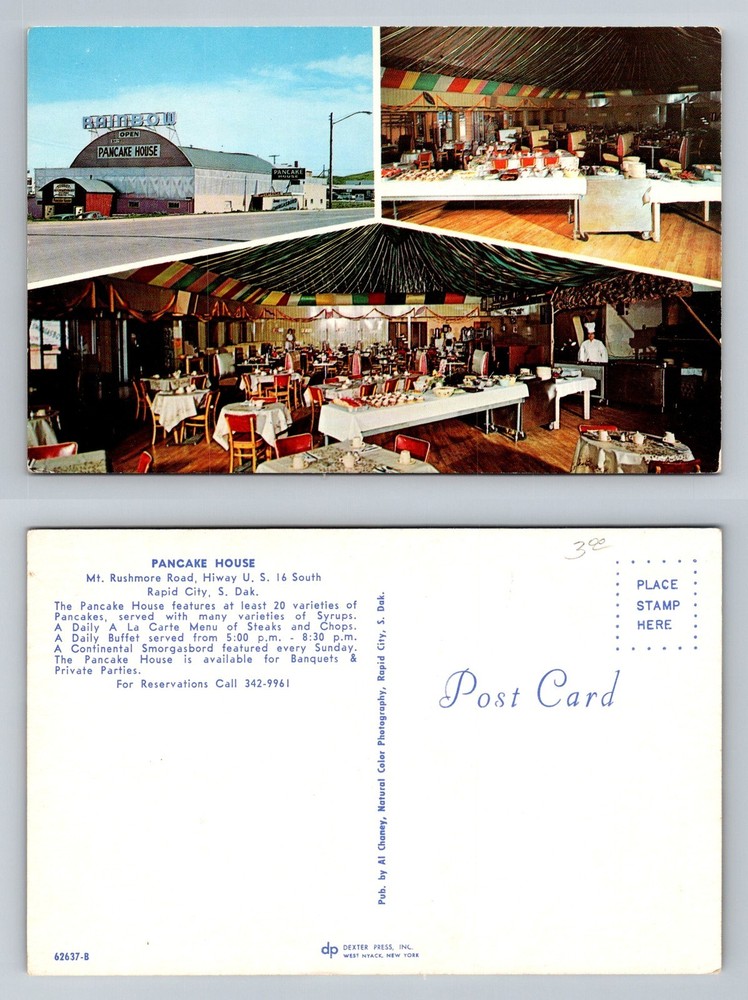 Rapid City SD-South Dakota Pancake House Restaurant Smorgasbord Vintage Postcard
