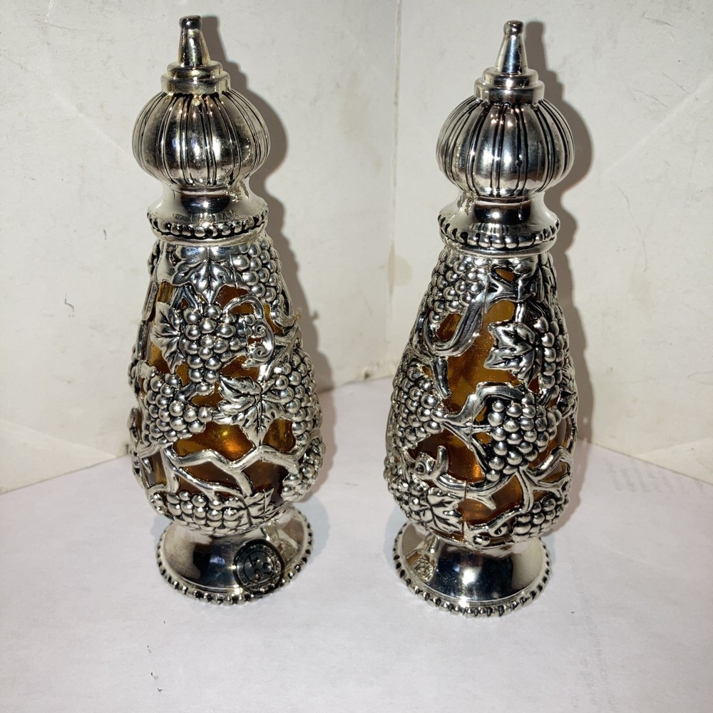 Godinger Silver Plate Ornate  Salt/pepper Shakers
