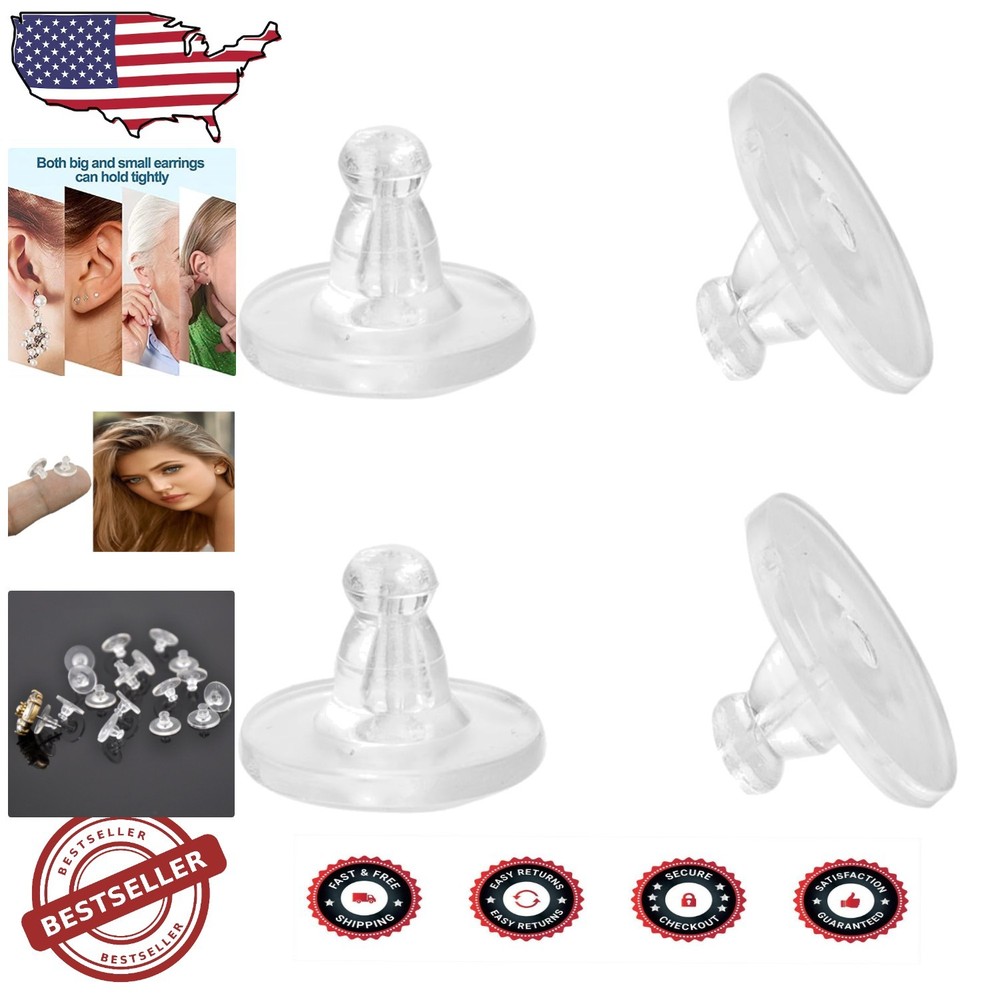 Silicone Earring Backings 100 Pack - Lightweight Comfortable for All Earring Types