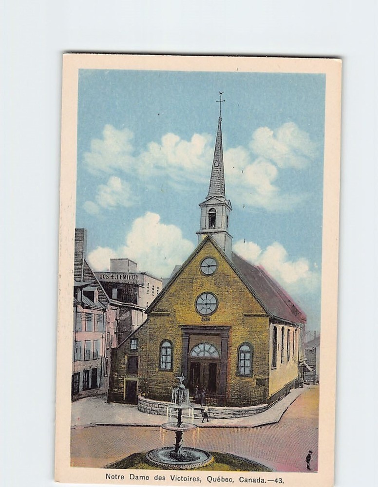 Postcard Notre Dame des Victoires Quebec City Canada