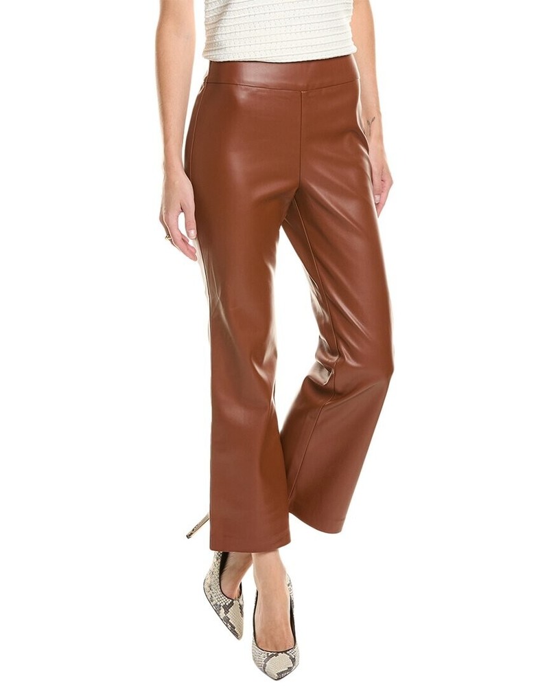 Blank NYC Women's Brown Faux Leather High Rise Kick Flare Pants Size 29 NWT