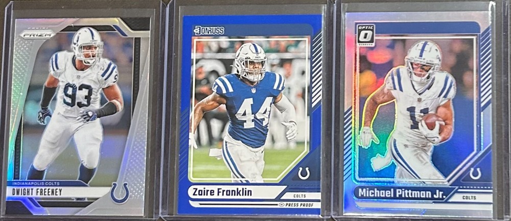 2024 Panini Football Indianapolis Colts 3 Card Parallel Trading Lot
