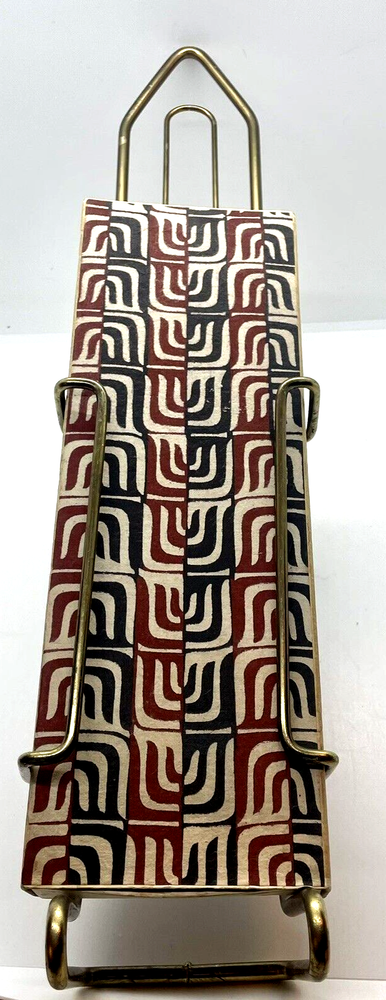 Vintage 1970s Brass Long Match Holder Mid Century Modern Fireplace Decor AS IS