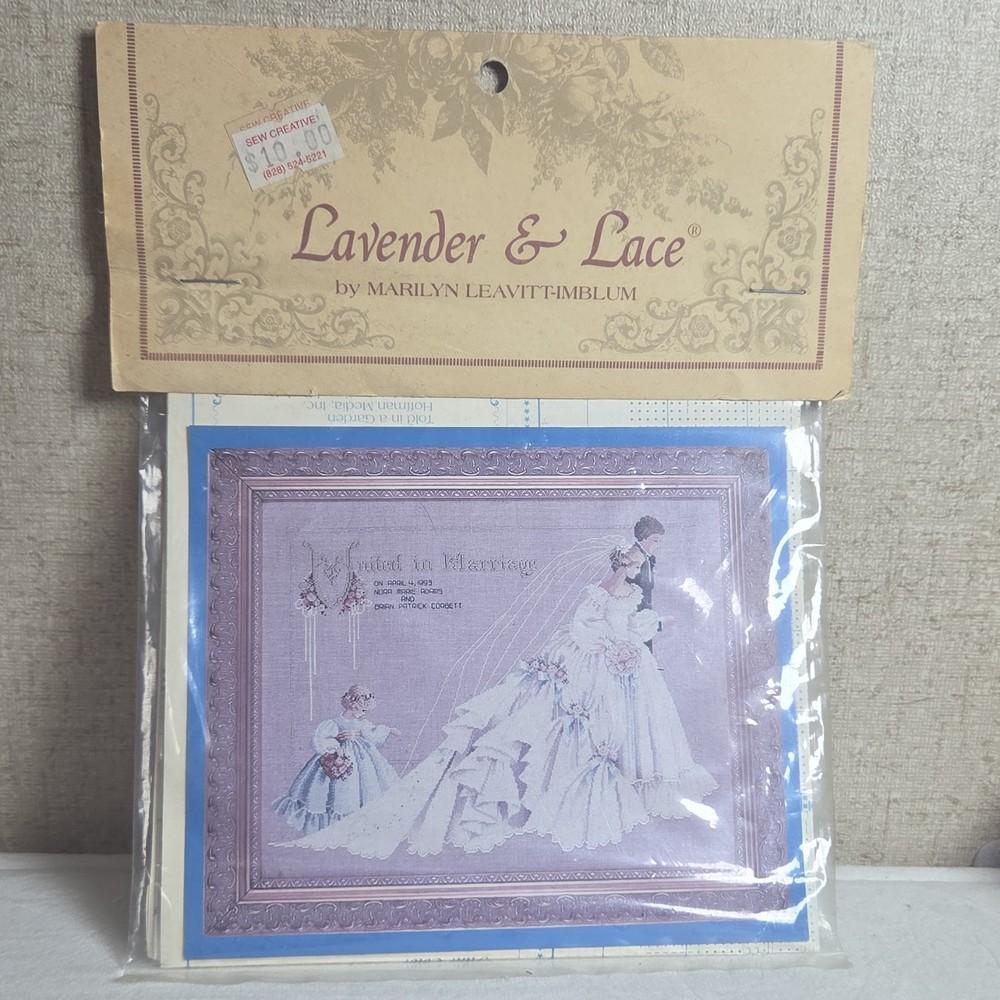 Lavender and Lace The Wedding Special Occasions Cross Stitch Chart LL19 Frame