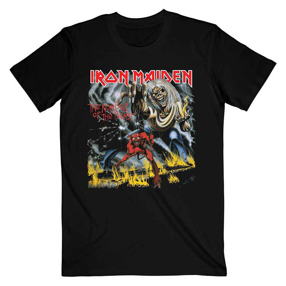 Official Iron Maiden Number of the Beast Graphic T-Shirt for Metal Fans and Vintage Rock Lovers