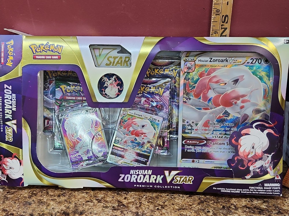 Pokemon Hisuian Zoroark VSTAR Premium Collection Box New Fusion Origins Open Box