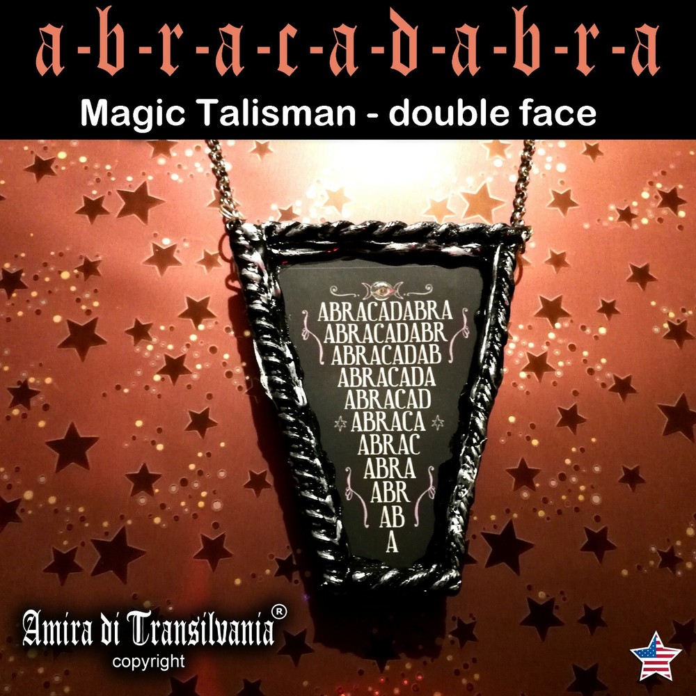 Abracadabra Jewelry Talisman Pendant Necklace Magic Formula Amulet Jewish Hebrew-image