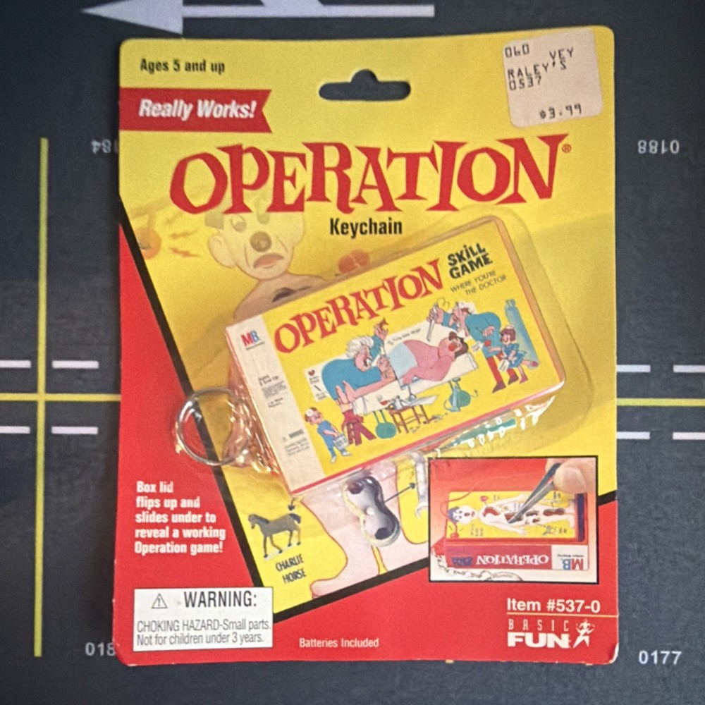 Basic Fun Operation Skill Game Keychain Working Operation Toy Key Ring