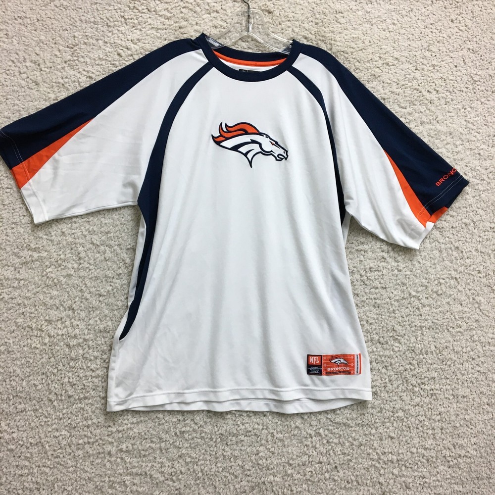 Denver Broncos Team Apparel Jersey Large Adult White Football Short Sleeve Mens