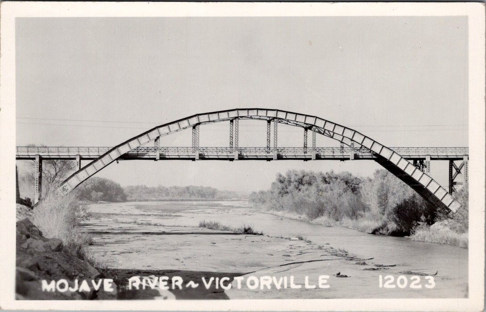 Bridge & Mojave River, VICTORVILLE, California Real Photo Postcard
