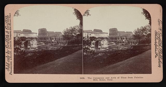 Photo:The Colosseum,arch of titus from Palatine hill,Rome,Italy 1