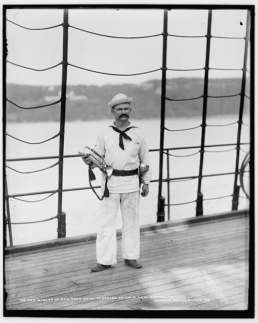 Bugler,New York Naval Reserves,USS New Hampshire,American sailors,vessels,1890
