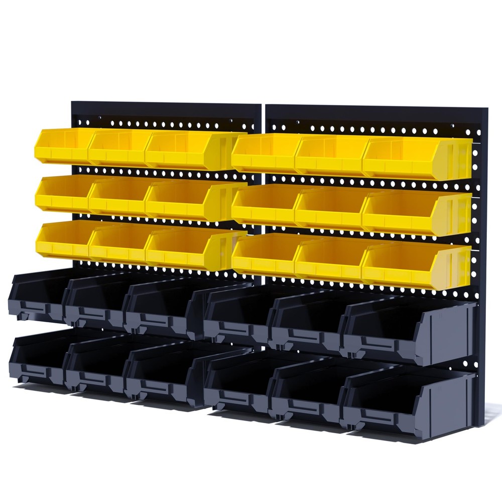 30PCS Wall Mounted Plastic Storage Bins for Garage Tools and Screws