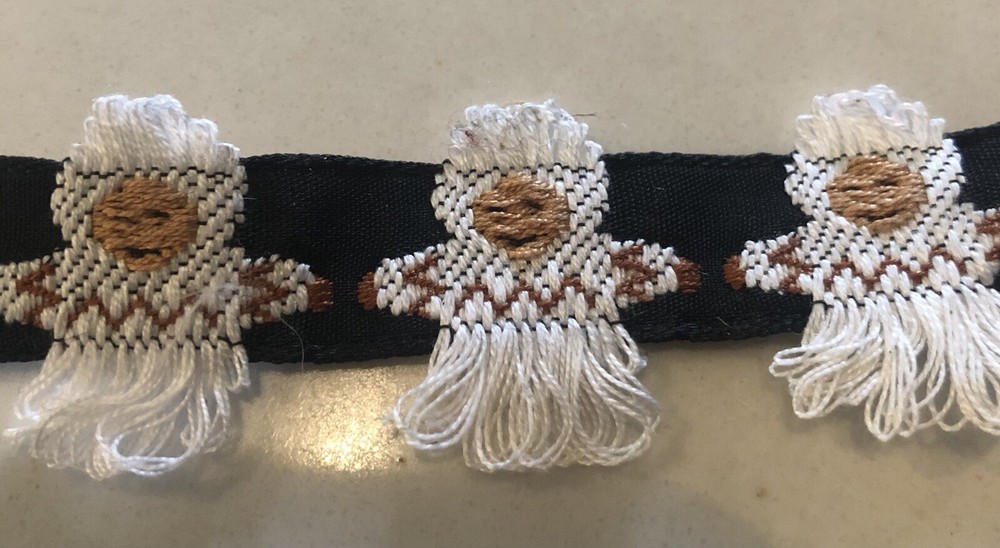 French Jacquard Ribbon in Navy Blue Eskimo - Sold by Yard or Unit