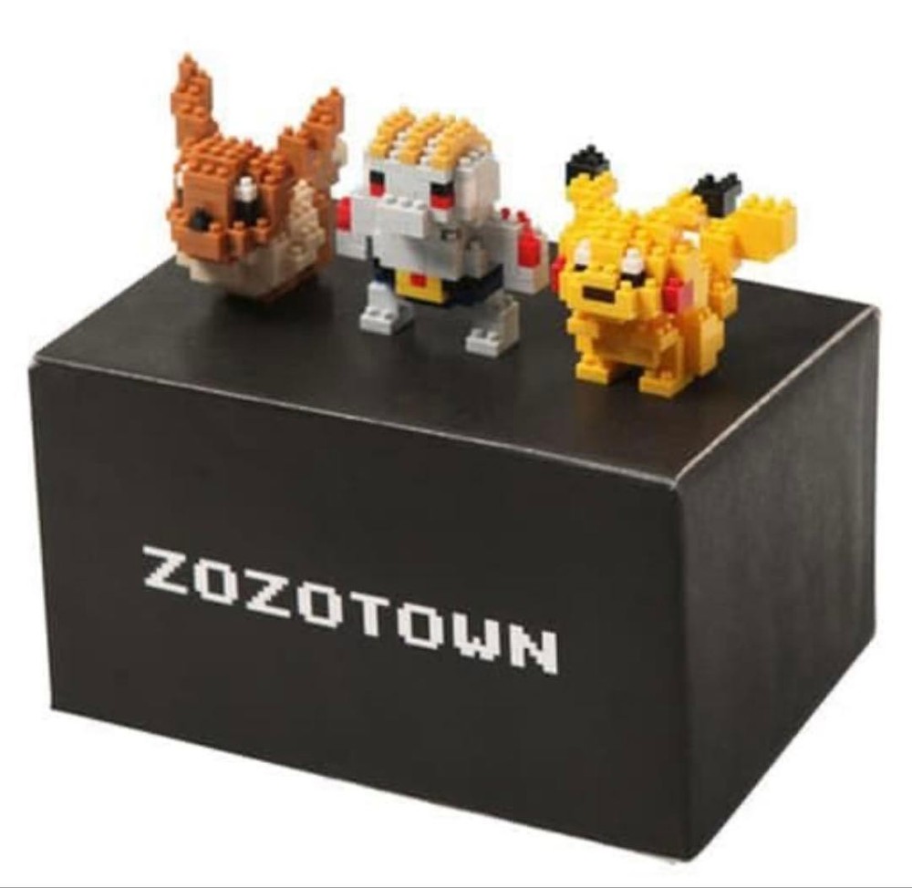 Pokemon nanoblock ZOZOTOWN Collab Pikachu Eevee Grouki Unopened New