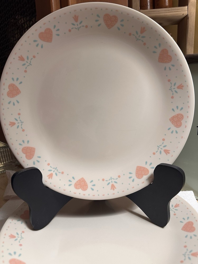 ( 8 ) VTG CORELLE FOREVER YOURS DINNER PLATES 10 1/2”  NICE!