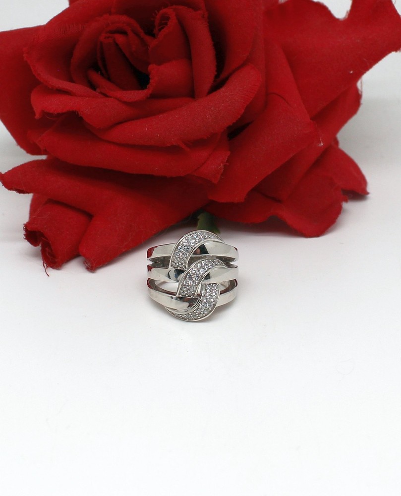 Sterling Silver NWOT JTV Sparkling CZ 12.14g  Ring size 9  CAT RESCUE