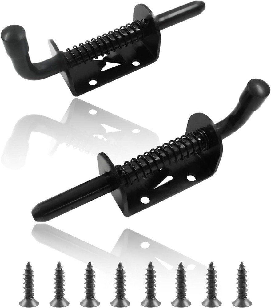 2 Pack Heavy Duty Stainless Steel Spring Loaded Latch Pin Barrel Bolt Door Latch