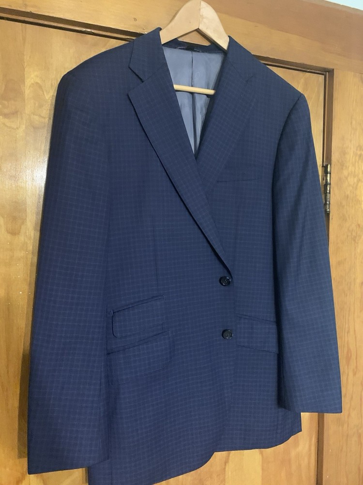 Napoli Blazer Mens 54R Blue Plaid  Wool Abito Sartoriale Italy Suit Jacket