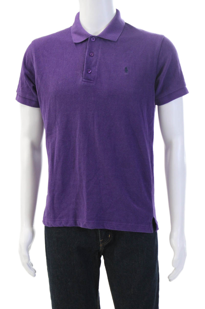 Polo Ralph Lauren Mens Purple Polo Shirt Collared Short Sleeve Size LFree Shipping in US $100+ Orders | $6.95 Orders Below