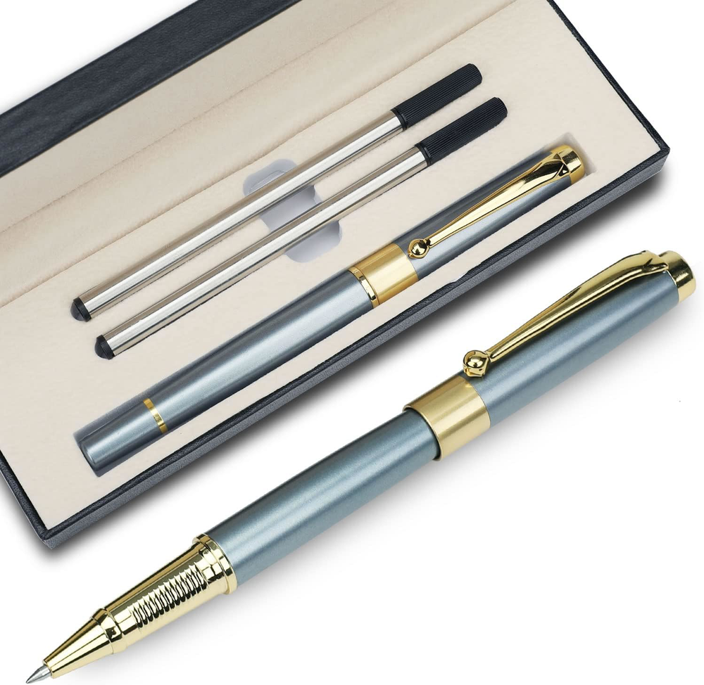 Luxury Ballpoint Pen Refill Blue, 0.5mm Line - Classy Gift Set for Men & Women