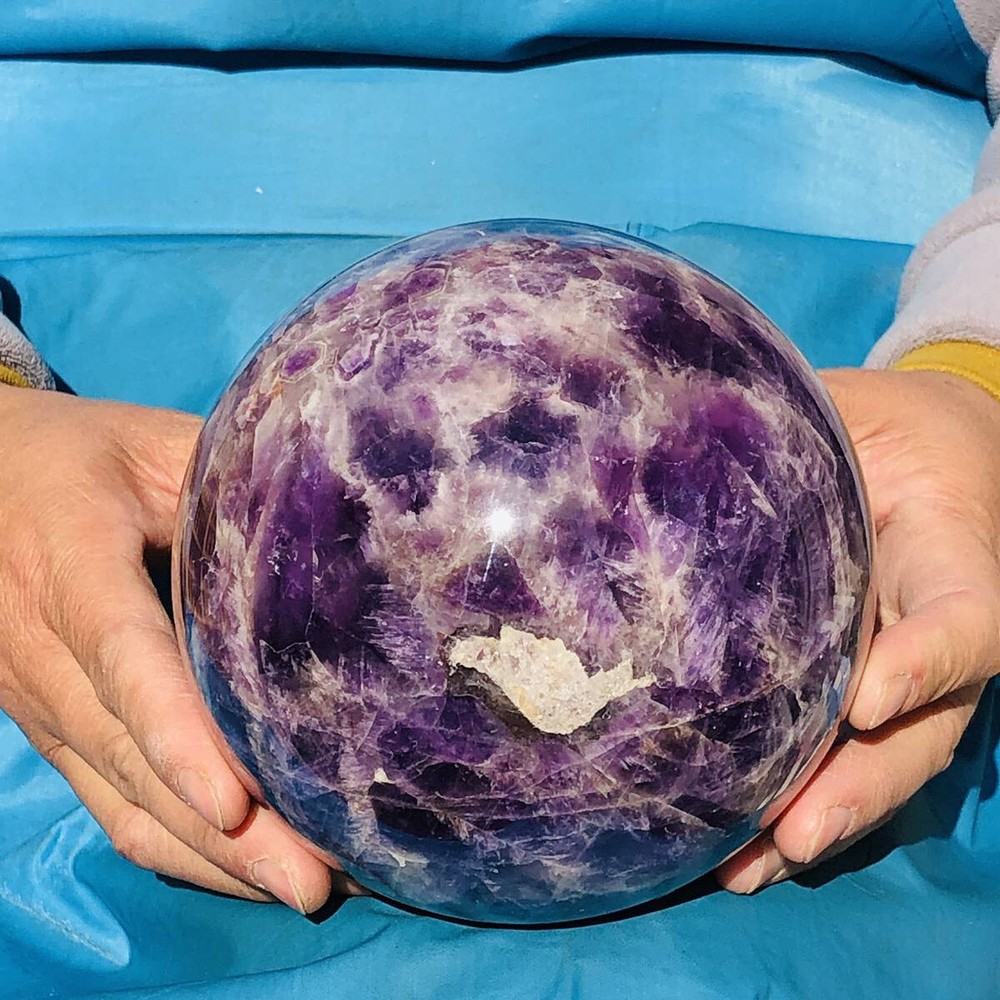 2800G Natural Amethyst Quartz Crystal Sphere Ball for Healing and Meditation