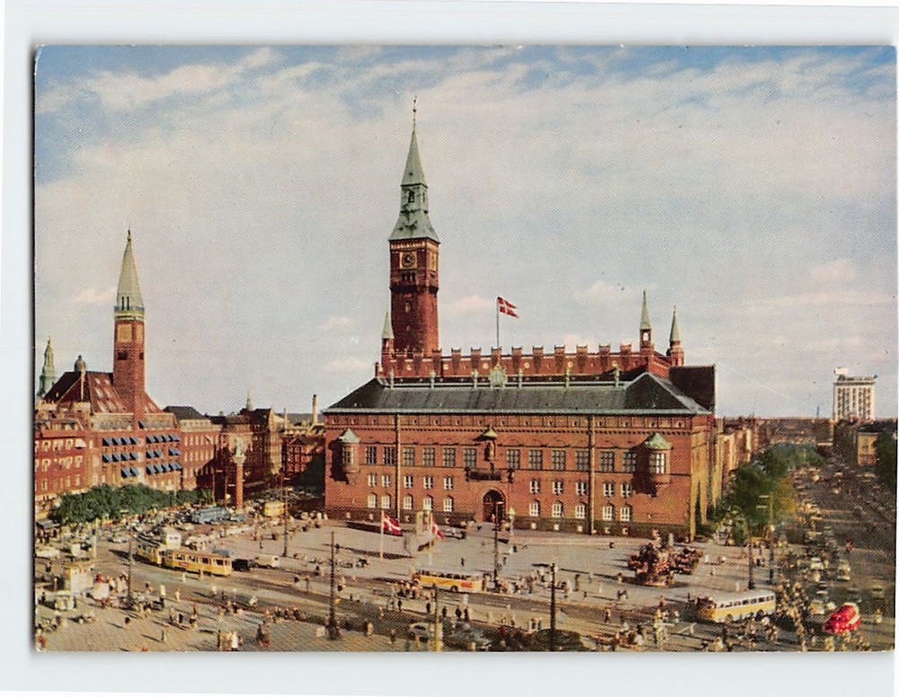 Postcard Copenhagen City Hall Denmark