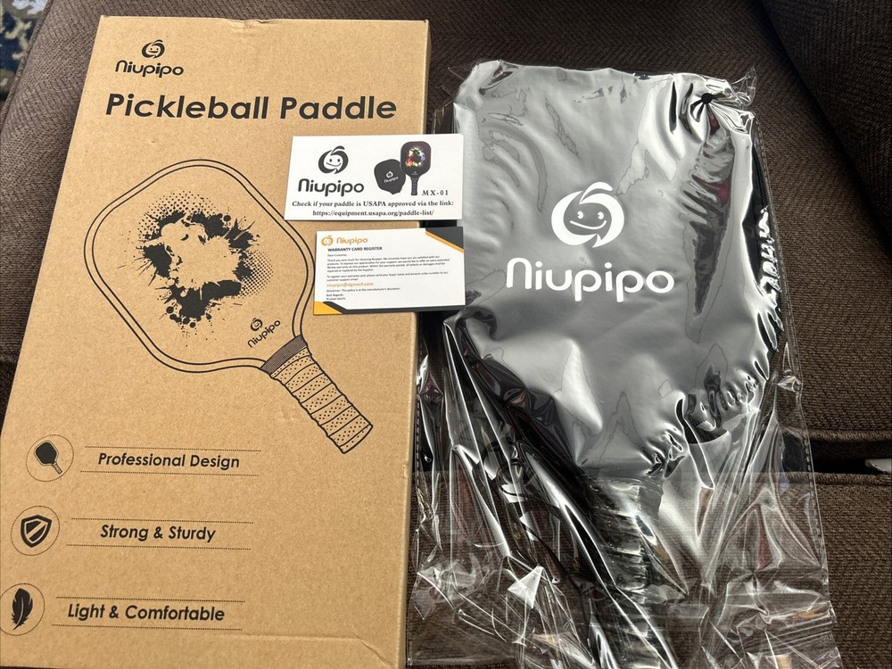 Niupipo MX-01 Lightweight Pickleball Paddle with Ultra Cushion Grip and Cover NIB